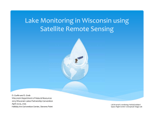 Lake Monitoring in Wisconsin using  Satellite Remote Sensing