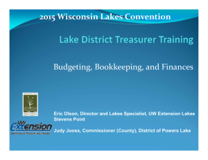 2015 Wisconsin Lakes Convention Budgeting, Bookkeeping, and Finances