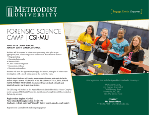 FORENSIC SCIENCE CAMP | CSI-MU