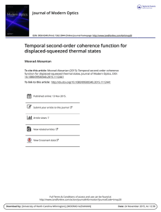 Temporal second-order coherence function for displaced-squeezed thermal states Journal of Modern Optics