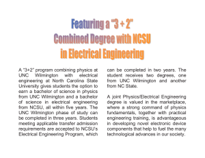 A “3+2” program combining physics at UNC Wilmington
