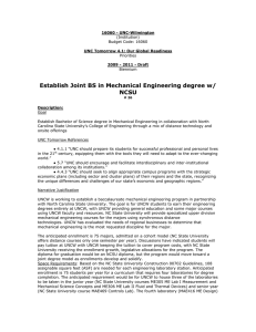 Establish Joint BS in Mechanical Engineering degree w/ NCSU