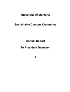 University of Montana Sustainable Campus Committee Annual Report