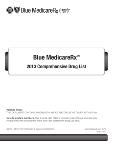 Blue MedicareRx 2013 Comprehensive Drug List