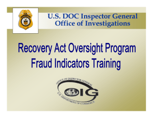 U.S. DOC Inspector General Offi  f I ti ti Office of Investigations