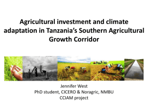 Agricultural investment and climate adaptation in Tanzania’s Southern Agricultural Growth Corridor