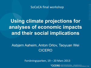 Using climate projections for analyses of economic impacts and their social implications