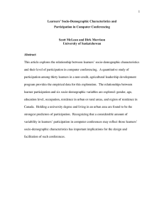 1 Learners’ Socio-Demographic Characteristics and Participation in Computer Conferencing