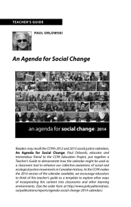 An Agenda for Social Change