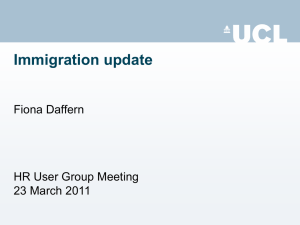 Immigration update Fiona Daffern HR User Group Meeting 23 March 2011