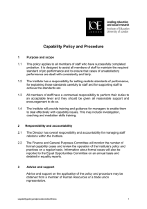 Capability Policy and Procedure