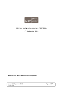 MRC pay and grading structure PROPOSAL 1 September 2011