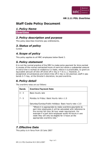 Staff Code Policy Document 1. Policy Name 2. Policy description and purpose