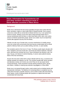 Ebola: Information for humanitarian aid Ebola affected countries in West Africa