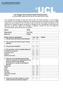 Low Oxygen Environment Health Questionnaire