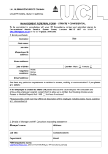 STRICTLY CONFIDENTIAL MANAGEMENT REFERRAL FORM