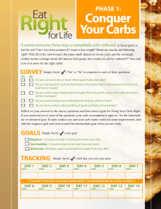 Conquer Your Carbs PHASE 1: