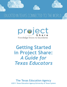 Getting Started in Project Share: A Guide for Texas Educators