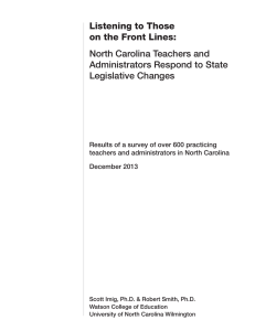 Listening to Those on the Front Lines: North Carolina Teachers and