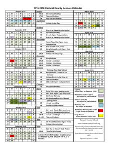 2015-2016 Carteret County Schools Calendar