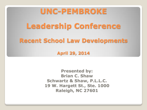 UNC-PEMBROKE Leadership Conference  Recent School Law Developments