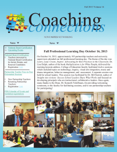 Coaching connections  Fall Professional Learning Day October 16, 2013