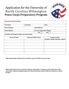 Application	for	the	University	of North	Carolina	Wilmington Peace	Corps	Preparatory	Program Personal Information: