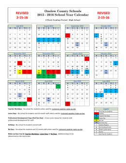Rowan Salisbury Schools 2015 2016 Calendar PARENT/STUDENT