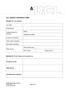 UCL AGENCY BOOKING FORM Section A: