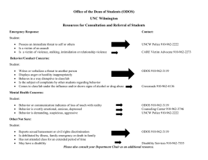 Office of the Dean of Students (ODOS) UNC Wilmington