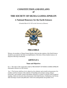 CONSTITUTION AND BYLAWS of THE SOCIETY OF SIGMA GAMMA EPSILON