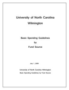 University of North Carolina Wilmington Basic Spending Guidelines