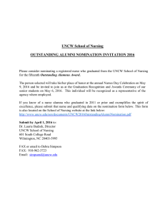 UNCW School of Nursing  OUTSTANDING ALUMNI NOMINATION INVITATION 2016