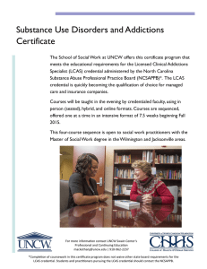 Substance Use Disorders and Addictions Certificate