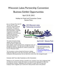 Wisconsin Lakes Partnership Convention Business Exhibit Opportunities April 23-25, 2015
