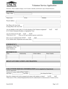 Volunteer Service Application  