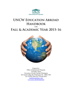 UNCW Education Abroad Handbook Fall &amp; Academic Year 2015-16