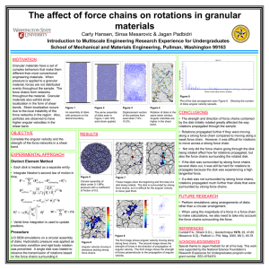 The affect of force chains on rotations in granular materials