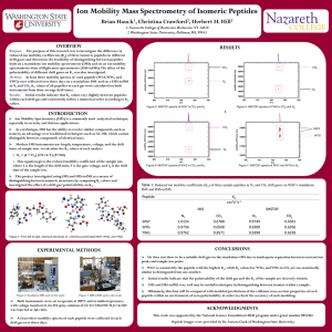 Ion Mobility Mass Spectrometry of Isomeric Peptides Brian Hauck , Christina Crawford