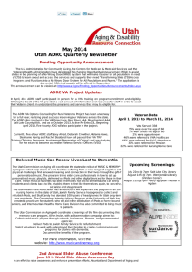 May 2014 Utah ADRC Quarterly Newsletter Funding Opportunity Announcement