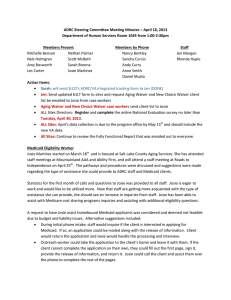 ADRC Steering Committee Meeting Minutes – April 18, 2013