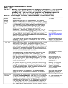 ADRC Steering Committee Meeting Minutes DATE:  3/2/10