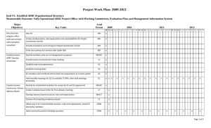 Project Work Plan: 2009-2012