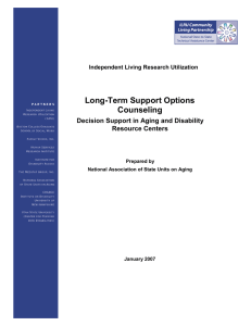 Long-Term Support Options Counseling Decision Support in Aging and Disability Resource Centers