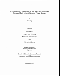 Biogeochemistry of Inorganic P, Mn, and Fe in Seasonally