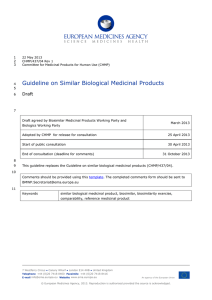 Guideline on Similar Biological Medicinal Products Draft