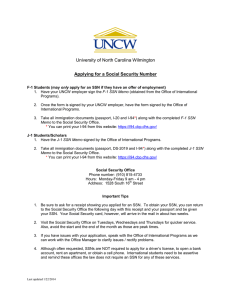 University of North Carolina Wilmington Applying for a Social Security Number