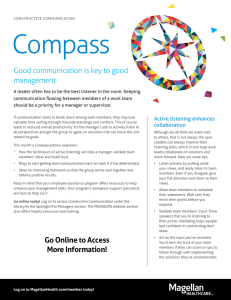Compass Good communication is key to good management