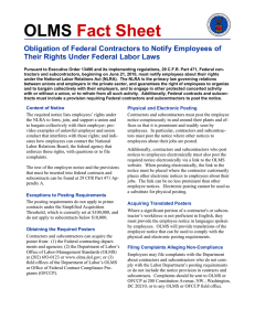OLMS Fact Sheet Obligation of Federal Contractors to Notify Employees of