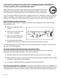 General Prevention Procedures for Stopping Aquatic Hitchhikers:     A must read for all recreational lake users
